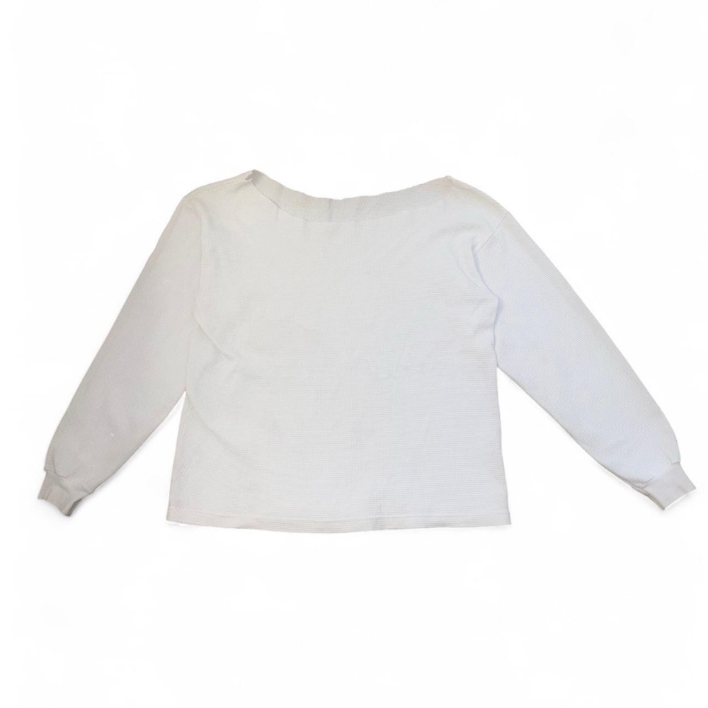 Los Angeles Apparel Off-the-Shoulder Thermal — White 🤍